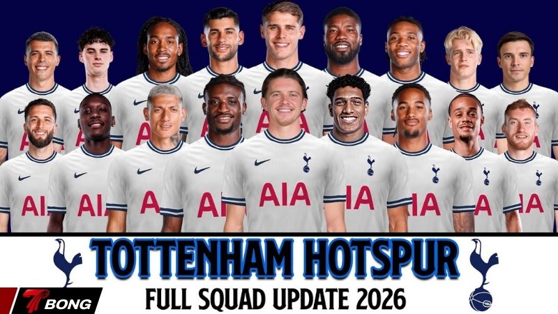 Đội hình đầy đủ mùa giải hiện tại của Tottenham